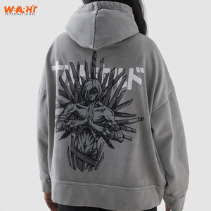 Sweat à capuche surdimensionné imprimé personnalisé 100% coton mélangé basique unisexe Streetwear pull sweat pour l'hiver broderie 3D - Product Image 4
