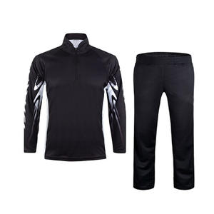 Conjunto de dos piezas de ropa de pesca 100% poliéster para hombre, camiseta y pantalones de alta calidad, uniforme de pesca de Color negro liso - Product Image 1