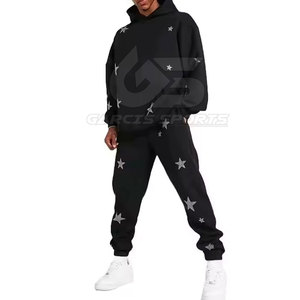 Chándal de diamantes de imitación para hombre Bling Athletic Set con detalles de decoración de cristal Chándal de diamantes de imitación para hombre - Product Image 1