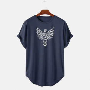 Camiseta de 100% algodón con cuello redondo y ropa de calle personalizada para hombre, camiseta informal con diseño personalizado impreso al por mayor - Product Image 1
