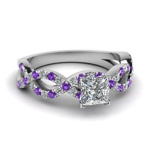Anillo Jeulia con Circonita Esmeralda Corte Princesa, Plata de Ley, Bañado en Rodio - Product Image 2