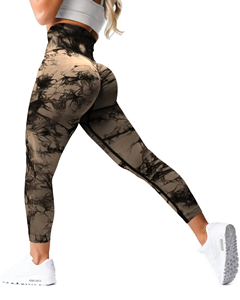 Offre Spéciale femmes taille haute pantalons de Yoga Slim Scrunch bout à bout séchage rapide respirant Fitness Leggings-fait Spandex cravate teinture pêche hanche - Product Image 1