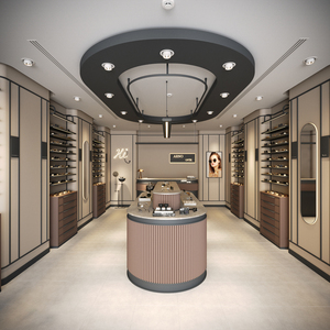 Cao cấp sang trọng trang trí kính bảng hiển thị tủ Thiết kế quang Cửa hàng đồ đạc thiết kế với đảo hiển thị đứng - Product Image 6