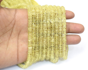 แฮนด์เมดตัดเรียบมะนาวควอตซ์ลูกปัดพลอยรูปทรง Heishi สำหรับเครื่องประดับส่วนประกอบการค้นพบมะนาวควอตซ์สำหรับเครื่องประดับ - Product Image 5