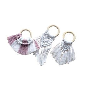 การออกแบบที่ดี Macrame ชุดแหวนผ้าเช็ดปาก 6 Boho มือถักผู้ถือผ้าเช็ดปากผ้าฝ้าย Macrame สําหรับงานแต่งงานและบ้าน - Product Image 6