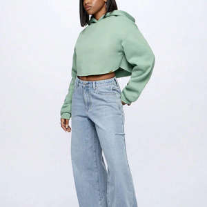 Custom Women <b>Crop</b> <b>Top</b> Hoodie Casual Women's Hoodies & Sweatshirts Pullover Cropped Oversize Hoodie for Woman - Product Image 4