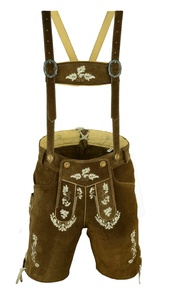 Alta calidad alemán Trachten bávaro Lederhosen Oktoberfest Kurz cabra Suede Lederhose 2025 - Product Image 2