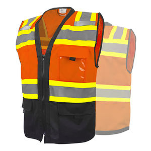 Chaleco reflectante de alta visibilidad personalizado para hombre, ropa de trabajo de malla con bolsillos, ropa de seguridad para la construcción, talla grande con logotipo personalizado - Product Image 3