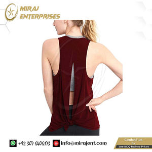 เสื้อกล้ามออกกำลังกายแบบเปิดหลังสุดเซ็กซี่สำหรับผู้หญิงเสื้อกล้ามออกกำลังกายเสื้อกล้ามระบายอากาศได้ดีผ้าถักมีดีไซน์ผูก - Product Image 4