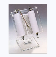 Magnifique présentoir complet pour Bible en acrylique transparent avec logo personnalisé et impression sérigraphique pour petit Sefer Torah (présentoir personnalisé)