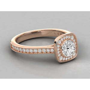 Anillo de Diamantes Redondos Solitarios para Mujer en Oro de 9K, Diseño Brillante - Product Image 1