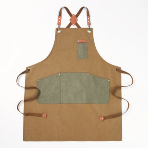 Cross Back Denim Chef Cocina Restaurante Baber Servidor Delantal con bolsillos - Product Image 4