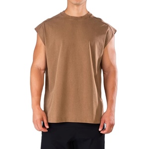 Sports Yoga Wear <b>Singlet</b> <b>Men</b> Gym Training Vintage Tank Top Loose Fit O-Neck Athletic Plus Size 220 Gsm Vest Breathable - Product Image 1