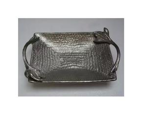 Bandeja cuadrada de aluminio para decoración del hogar, diseño de mango, cocina, almacenamiento de alimentos y bandeja para servir, Hotel, restaurante, hogar, venta al por mayor - Product Image 1