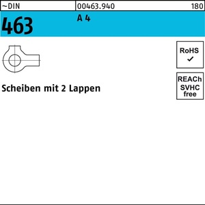 31 a 4 Piece Fastener DIN 463 <b>Washer</b> with 2 Flaps - Product Image 1