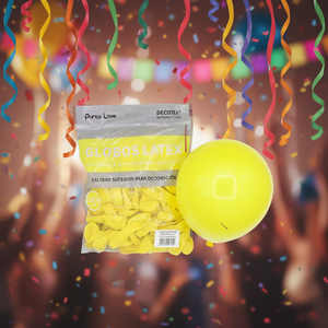 Party Love Latex <b>Balloons</b> 12cm <b>Yellow</b> 100pcs Bag Decorative Party Supplies - Product Image 3