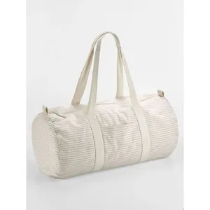 Bolsa de Lona a Rayas de Algodón Orgánico Sostenible, Bolsa Promocional para Comerciales Ecológicos - Product Image 6