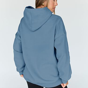 Nouveaux sweats à capuche décontractés tendance et élégants pour femmes, 100% coton, longs, avec badge personnalisable, anti-froissement, respirants - Product Image 2