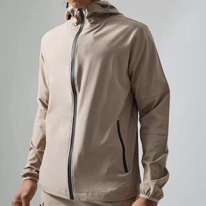 Coupe-vent actif pour hommes personnalisable tissu de performance à capuche style longueur régulière conception de sable personnaliser la taille couleur été - Product Image 6
