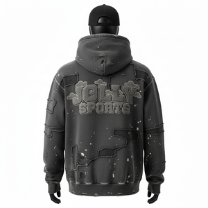 Sweat à capuche en molleton de coton lourd de qualité supérieure pour homme, 380 GSM, lavé, charbon de bois, toucher doux, logo brodé personnalisé, sweat à capuche basique - Product Image 2