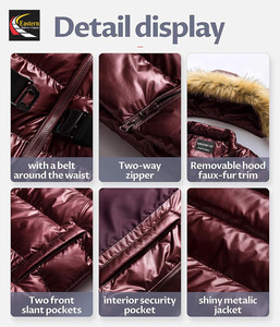 Chaqueta de piel sintética de lujo para mujer, abrigo con cinturón para otoño e invierno, gabardina cortavientos larga holgada, prendas de vestir exteriores Vintage - Product Image 4