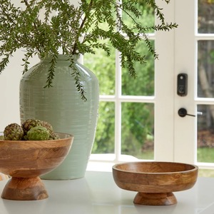 Plateau en bois sur piédestal - Product Image 5