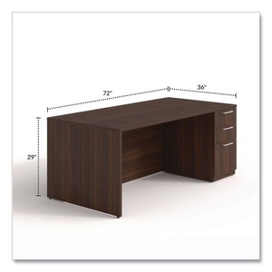 Bureau à piédestal unique droit Alera AE1NZK-S3672UF HRG en acajou, 72 pouces. X 36 pouces. X 29 pouces. Collection de bureaux de la série Séville - Product Image 5