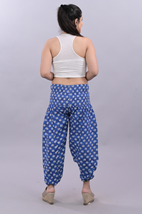 Pantalones de pierna ancha holgados de cintura alta de algodón para mujer, pantalones de pijama de pierna ancha de algodón al por mayor, Pantalones estampados informales de verano para mujer - Product Image 4