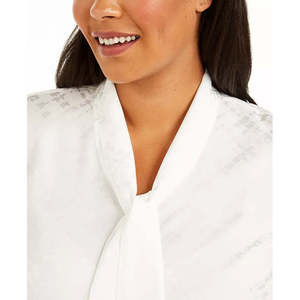 Top Senza Maniche Stampato con Fiocco sul Collo per Donna Taglie Forti Calvin Klein Bianco 2XL - Blusa Elegante - Product Image 3