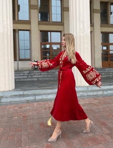 Vestido bordado de Ucrania floral bordado al por mayor de Ucrania para las mujeres - Product Image 2