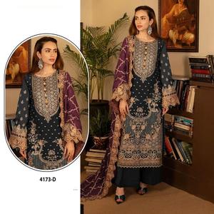 Costume pakistanais noir avec broderie Georgette Festival Wear pour Eid Indian Dress Salwar Style dans de nouveaux costumes de créateurs - Product Image 2