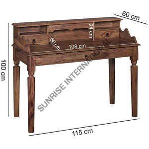Bureau d'écriture en bois massif de style colonial, meilleur bureau d'étude et de travail informatique pour le bureau, meubles de style français - Product Image 4