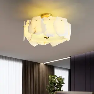 Lámpara de Techo LED PietraStone de 18W, Diseño Minimalista con Base de Hierro y Cristal para Villa, Hotel, Apartamento, Control de Interruptor de Voltaje CA - Product Image 2