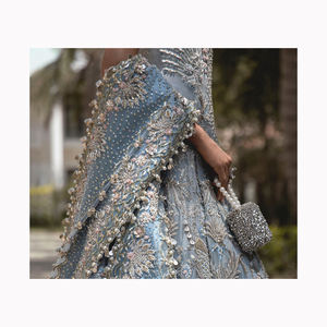 Robes de mariée en tulle de soie ivoire, dentelle pakistanaise, ourlet à demi-manches, personnalisables, haute qualité - Product Image 6