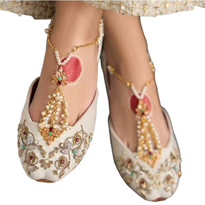 New Arrival Best Selling Women <b>Khussa</b> Velvet Anti-Slippery Handmade Genuine Leather Outsole Fashion Design All Seasons Use - Product Image 1