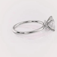 Bague de fiançailles en diamant de laboratoire de forme princesse certifiée IGI, argent sterling 925 massif, halo caché, bague de mariée