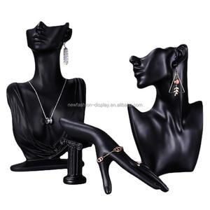 Set di esposizione a finestra orecchini Display puntello bianco/argento/oro portacollana in resina nero gioielli busto espositore per gioielli - Product Image 4