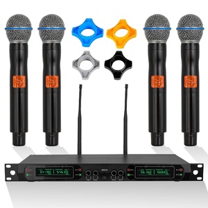5 Core <b>Wireless</b> <b>Microphone</b> System 4 Channel UHF 492F Range Portable Receiver w Cordless Mic - Product Image 2