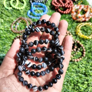 Pulseras de piedra natural de 8mm cuentas redondas cadena mal de ojo Lava labradorita Sulemani Hakik pulseras de pirita para hombres y mujeres - Product Image 5