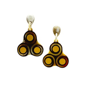 Boucles d'oreilles pendantes en corne de buffle naturelle pour femmes DTJ, style mignon, anniversaires, fêtes, modèle DHE-775, vente flash - Product Image 3