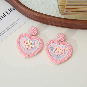 ต่างหูวินเทจปักลายลูกปัดคุณภาพดี งานปักมือ ราคาถูก - Product Image 5