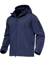 Men's Tactical <b>Fleece</b> Stand Collar Hooded Zipper Winter Waterproof Windproof Outdoor <b>Work</b> Jacket with Pockets Customizable Logo - Product Image 6