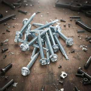 Vis autoperceuses à tête hexagonale de qualité supérieure (métriques/pouces) à filetage profond et grossier, zinguées, classe 8, robustes, résistantes à la corrosion - Product Image 1