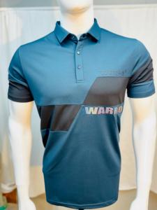 Vêtements de sport décontractés pour hommes à la mode pour T-shirt polo à manches courtes avec logo avant Polyester/coton 280g contraste de motif de tissu - Product Image 5