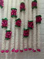 Karangan Bunga Mogra dan Ranunculus, Dekorasi Pernikahan Jasmine untuk Mehndi, Nikah, Seemantham, Half Saree, Cradle, Housewarming