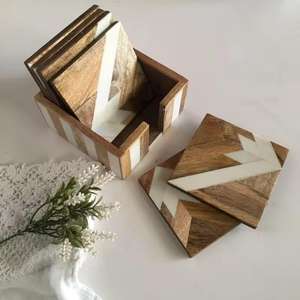 SMART Acacia Wood <b>Coasters</b> With Holder for Home Deco Solid Wooden <b>Coaster</b> Custom Luxury <b>Coaster</b> for <b>Drink</b> - Product Image 6