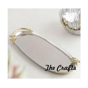 Fantastic Design Stainless Steel Serving Dish With Aluminium Handles Oval Shape Serving <b>Dessert</b> Tray In India - Product Image 3
