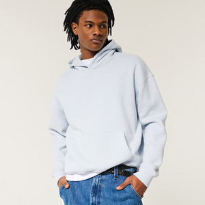 Sweats à capuche courts personnalisés 500 g/m² Sweats à capuche surdimensionnés vierges en éponge française en polaire épaisse Boxy Fit Cotton Heavyweight boxy Hoodie pour hommes - Product Image 1