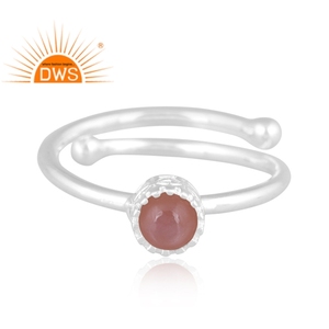 Anillo apilable de piedras preciosas de luna de Chocolate Natural de plata de ley más vendido, fabricante de joyería personalizada - Product Image 4