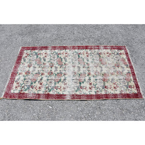 Vintage turco clásico rojo blanco Patchwork diseño alfombra 2,8 X 5,4ft lana Material látex respaldo Tabriz adolescentes estilo gran área conjunto - Product Image 4